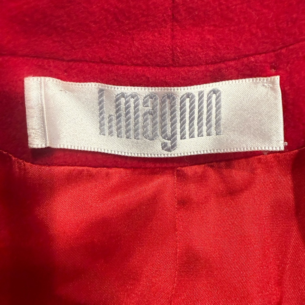 Vintage 100% Camel Hair Cherry Red Longline Coat — ILGWU | Size L/XL - Picture 4 of 6